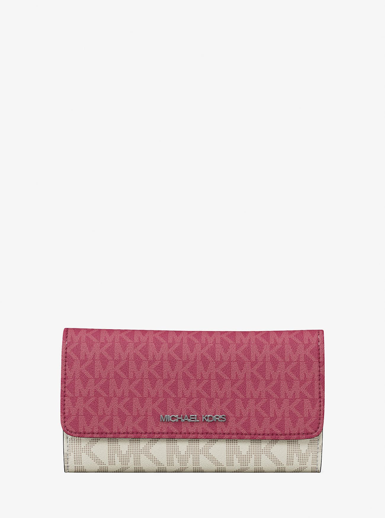 Michael Kors Jet Set Travel Signature Logo Tri-Fold Wallet